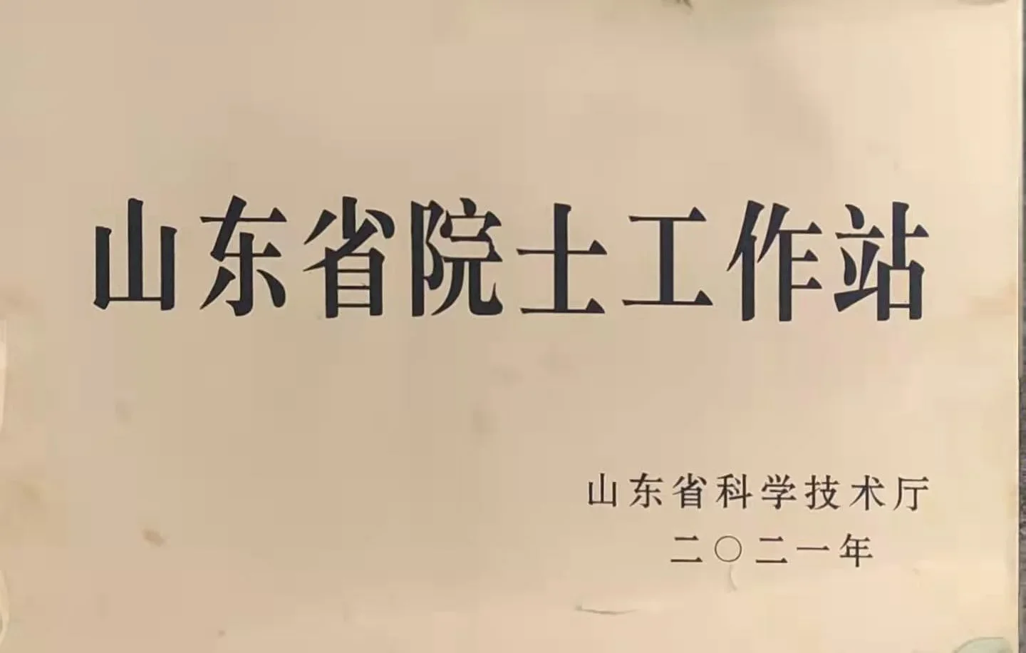 Academician Workstation Certificate - R&D partnership certificate