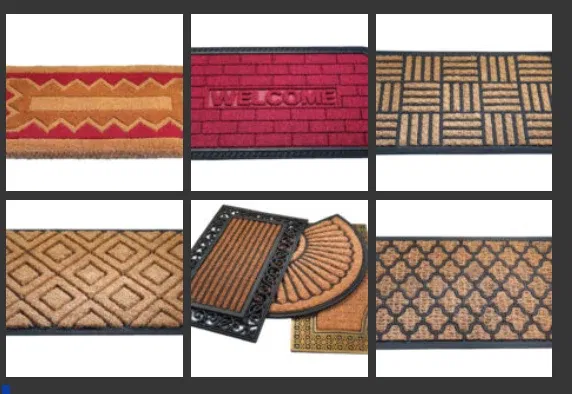PVC coir mats with PVC backing, the product made by the Indian customer who visited for qualified-grade DOTP