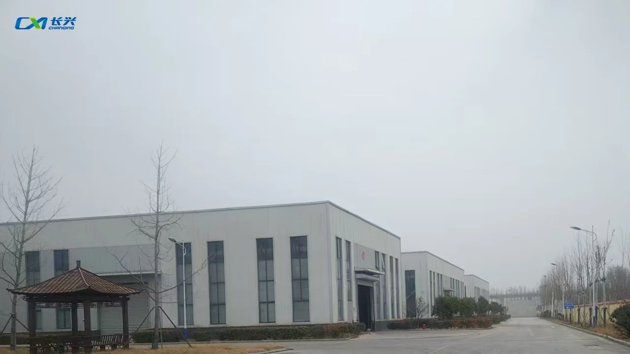 Warehouse buildings and campus grounds at Shandong Changxing Plastic Additives headquarters in Jining